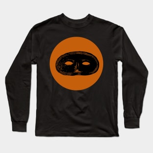 Halloween Mask, Omens, Symbols, Signs, and Fortunes - Pumpkin Orange and Black Variation Long Sleeve T-Shirt